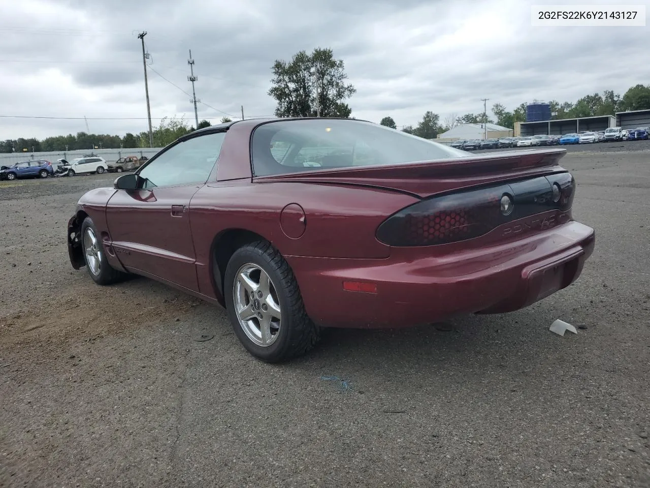 2000 Pontiac Firebird VIN: 2G2FS22K6Y2143127 Lot: 72041384