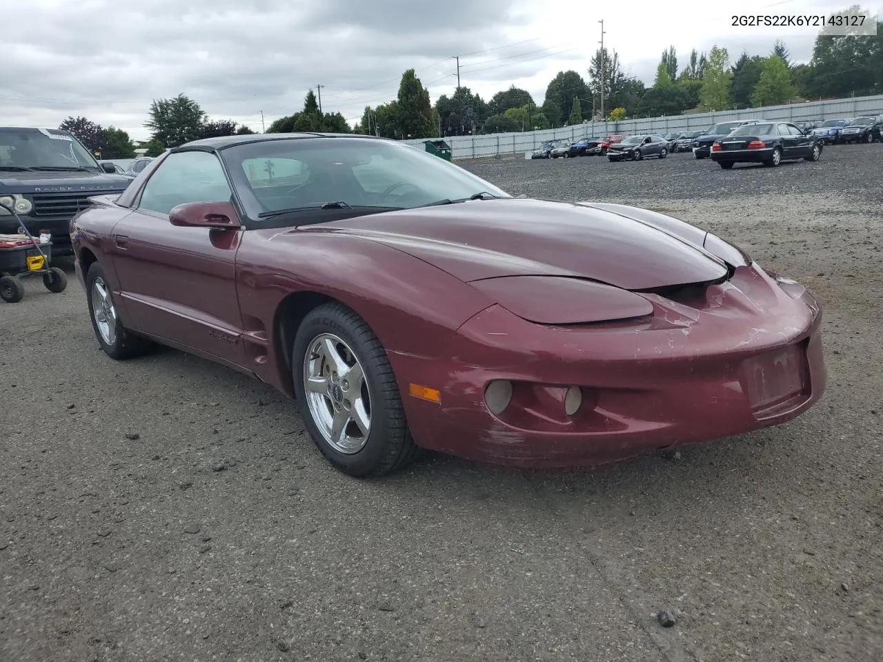 2000 Pontiac Firebird VIN: 2G2FS22K6Y2143127 Lot: 72041384