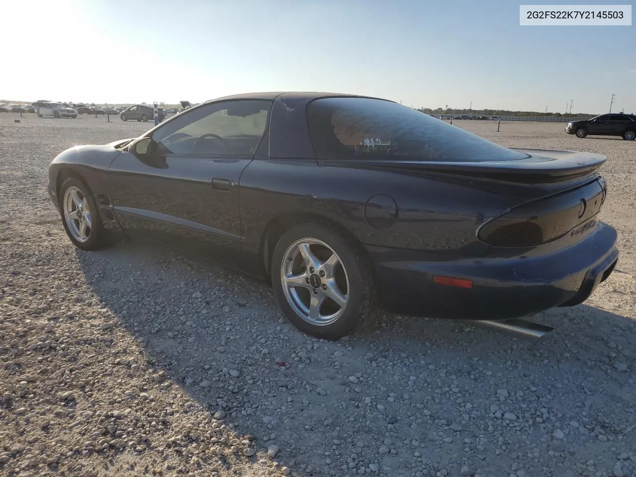 2000 Pontiac Firebird VIN: 2G2FS22K7Y2145503 Lot: 80487434