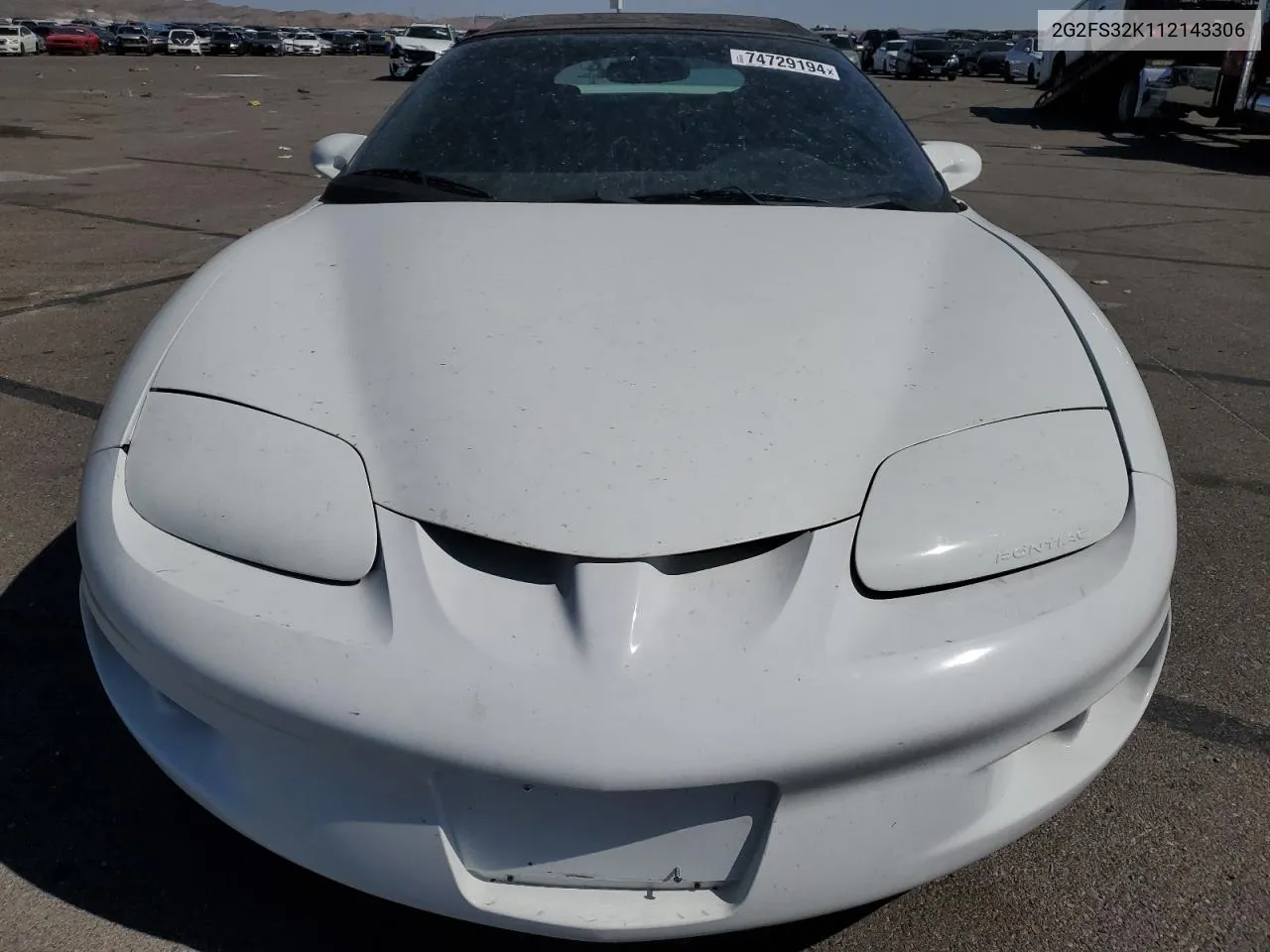 2001 Pontiac Firebird VIN: 2G2FS32K112143306 Lot: 74729194