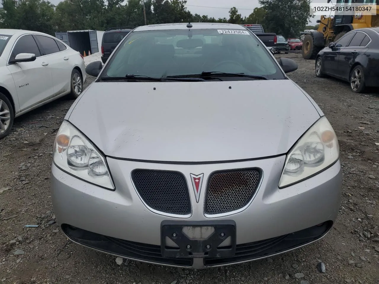 2005 Pontiac G6 Gt VIN: 1G2ZH548154180347 Lot: 72472584