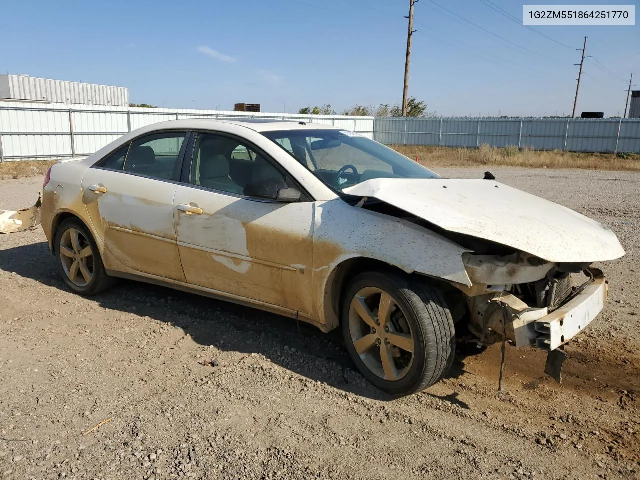 2006 Pontiac G6 Gtp VIN: 1G2ZM551864251770 Lot: 73724674