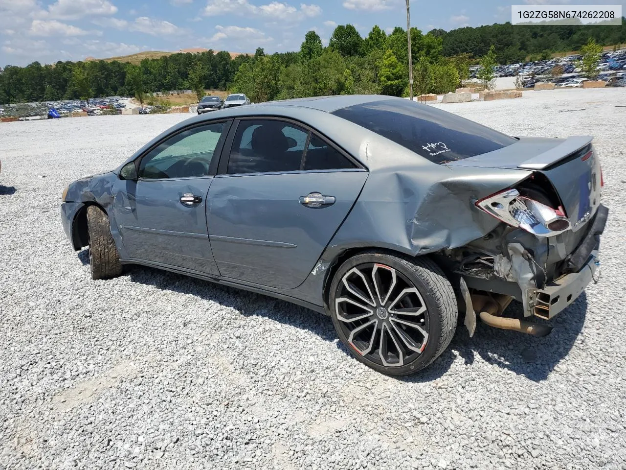 2007 Pontiac G6 Base VIN: 1G2ZG58N674262208 Lot: 59818914