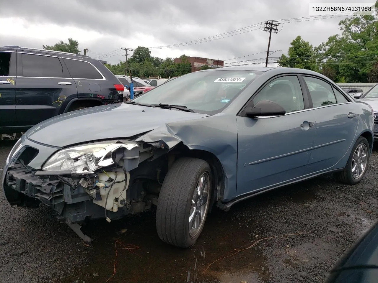 1G2ZH58N674231988 2007 Pontiac G6 Gt