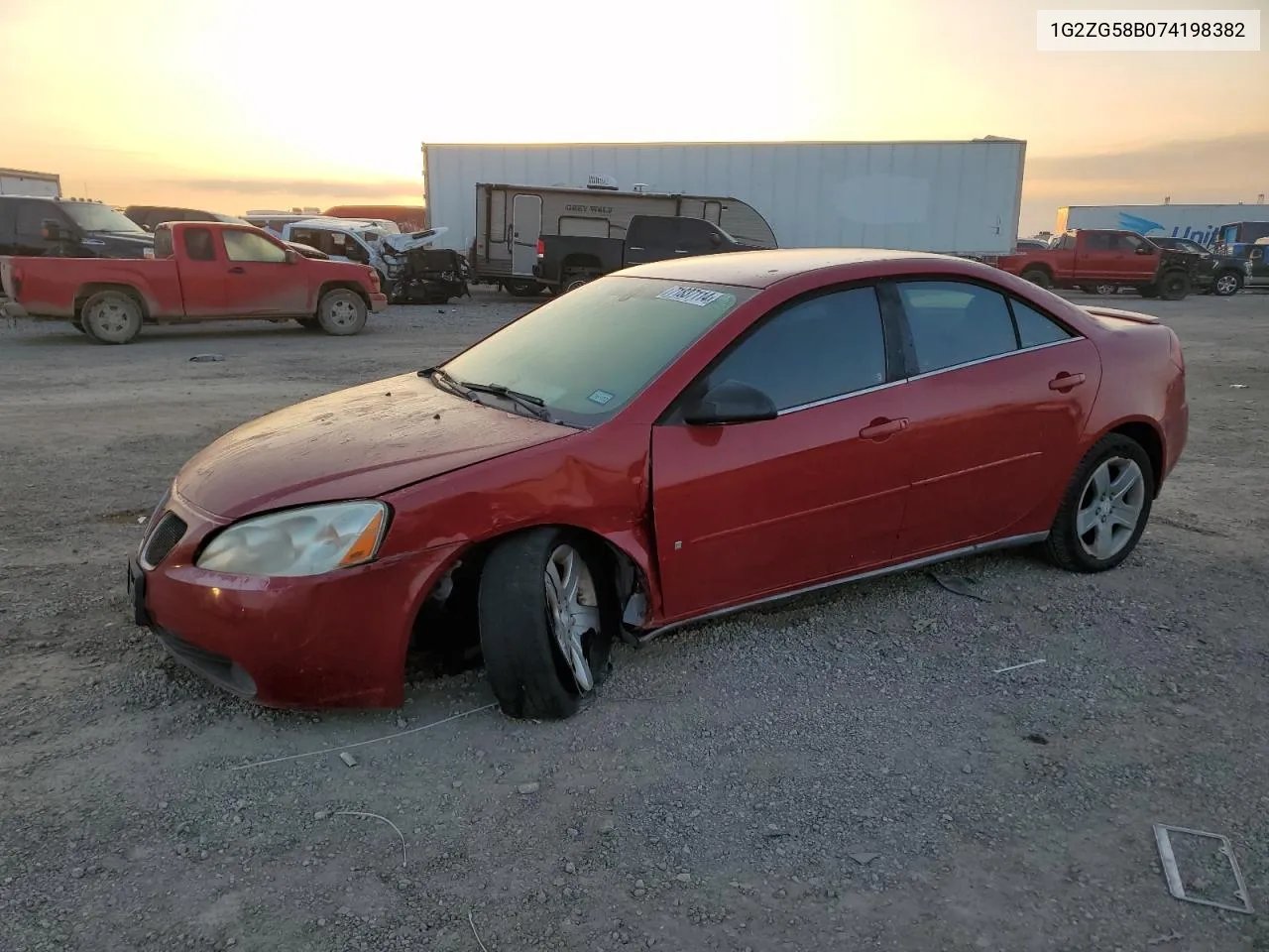 2007 Pontiac G6 Base VIN: 1G2ZG58B074198382 Lot: 71837114