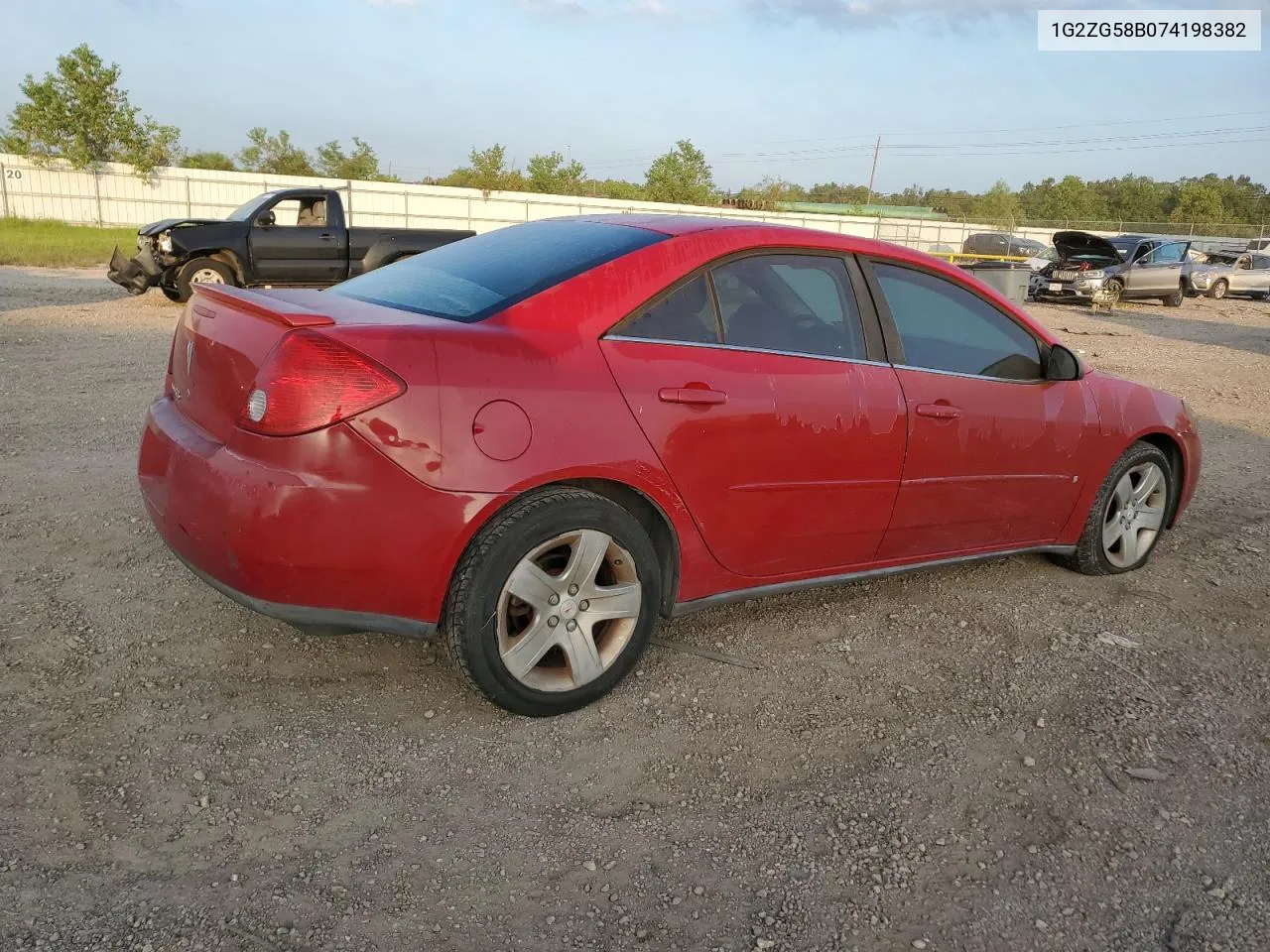 2007 Pontiac G6 Base VIN: 1G2ZG58B074198382 Lot: 71837114