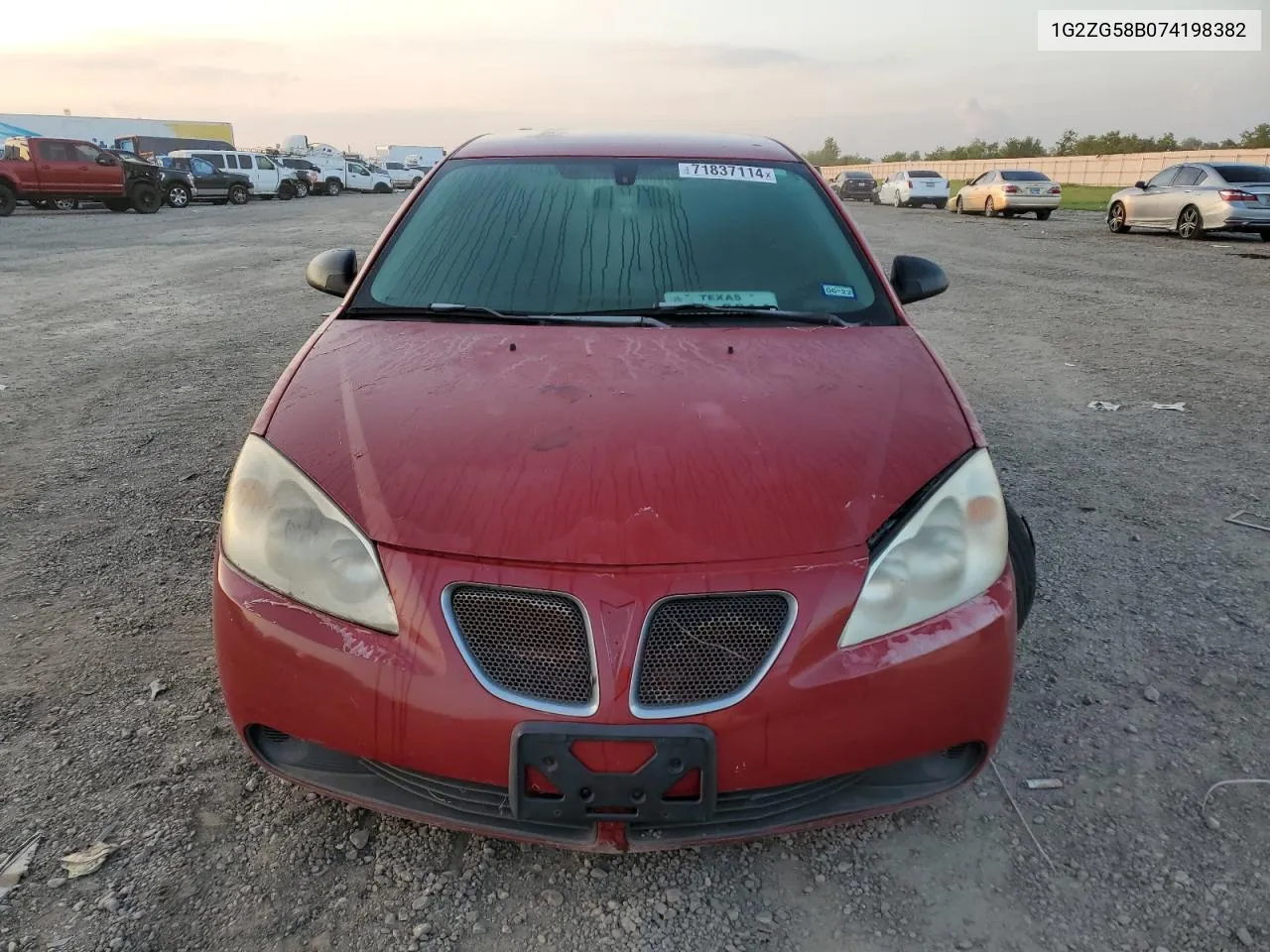 2007 Pontiac G6 Base VIN: 1G2ZG58B074198382 Lot: 71837114