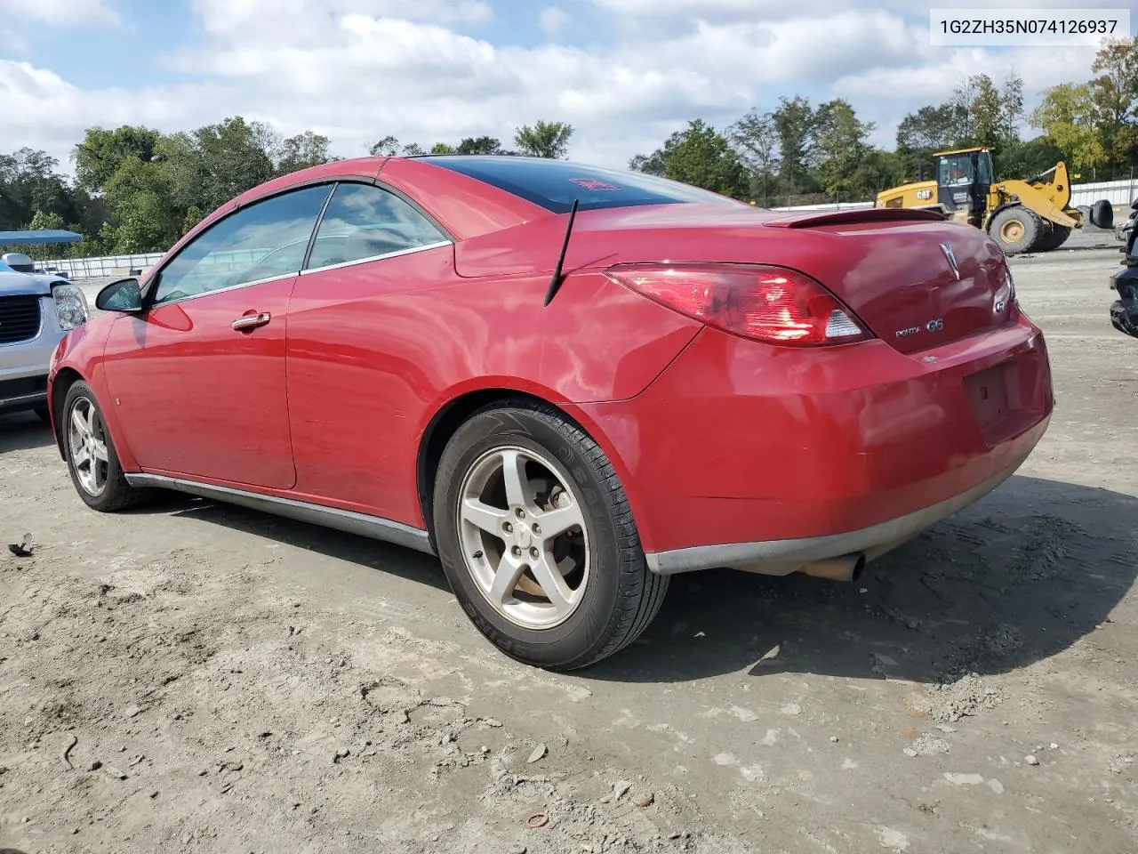 2007 Pontiac G6 Gt VIN: 1G2ZH35N074126937 Lot: 72012964