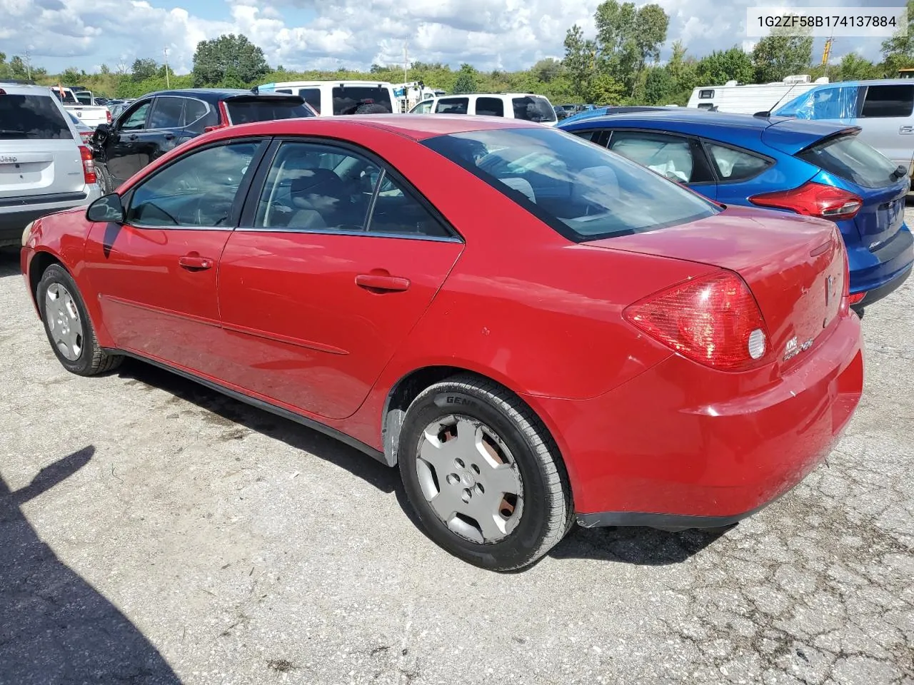 2007 Pontiac G6 Value Leader VIN: 1G2ZF58B174137884 Lot: 72761074