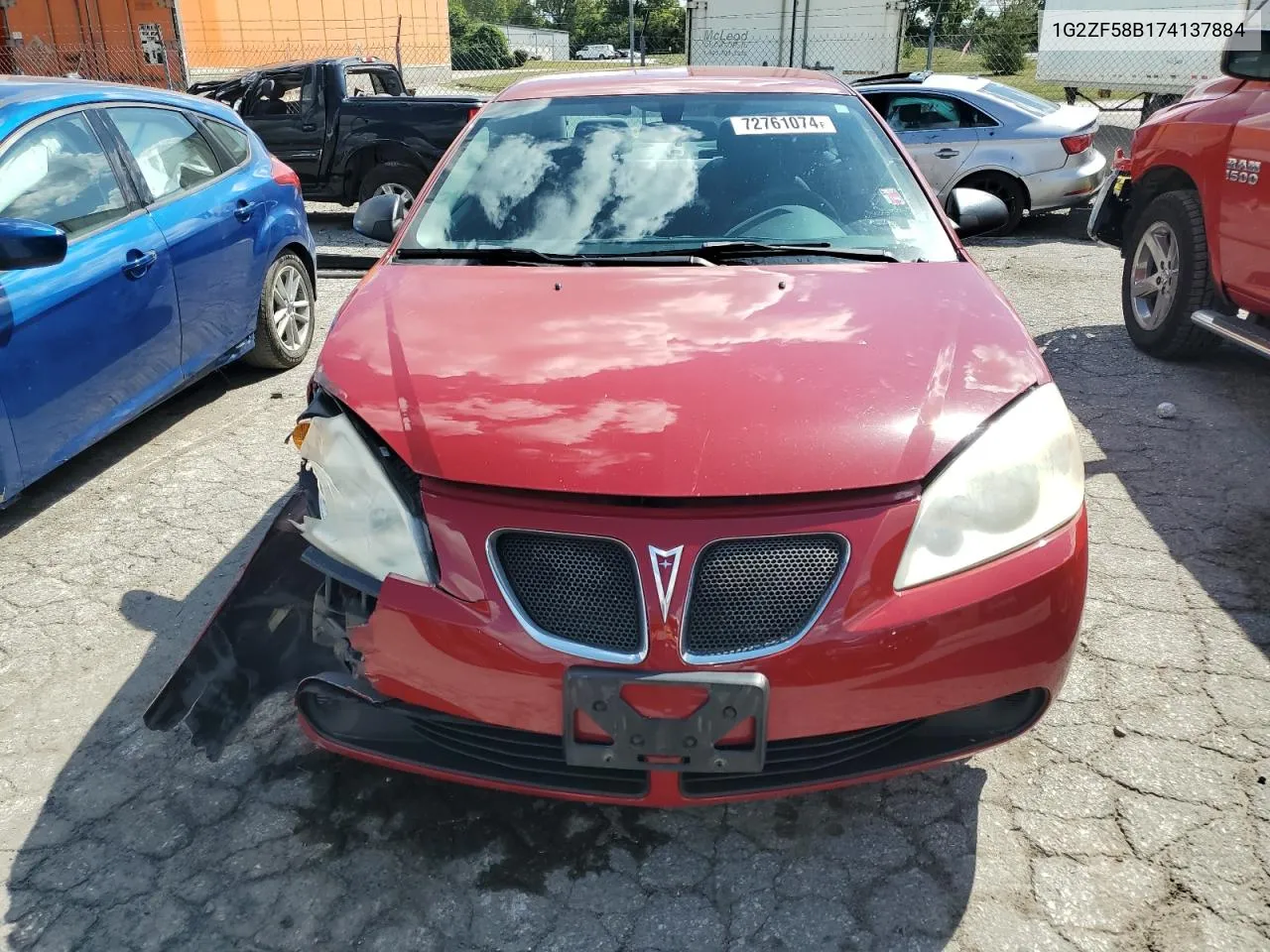 2007 Pontiac G6 Value Leader VIN: 1G2ZF58B174137884 Lot: 72761074