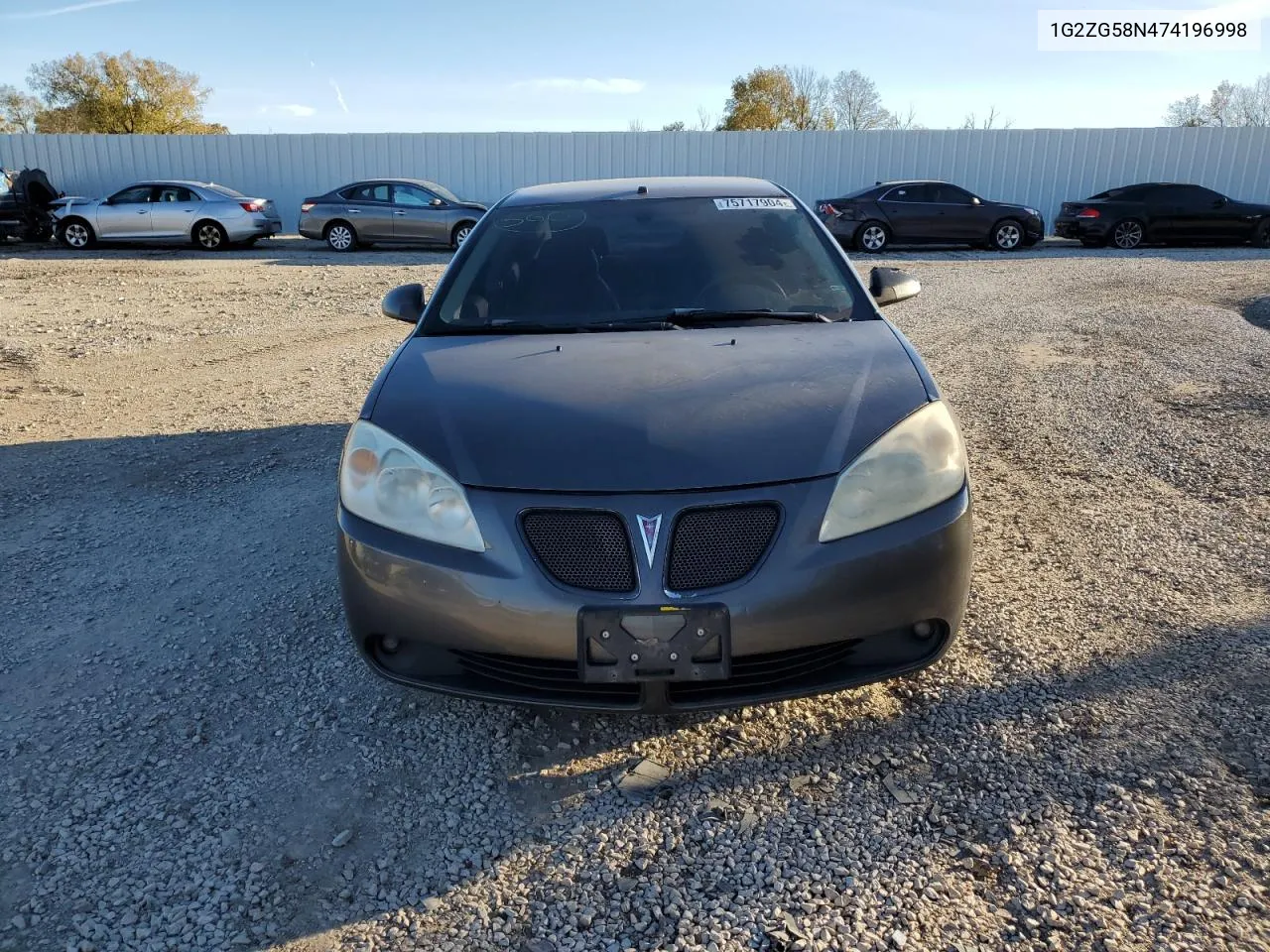 2007 Pontiac G6 Base VIN: 1G2ZG58N474196998 Lot: 75717904