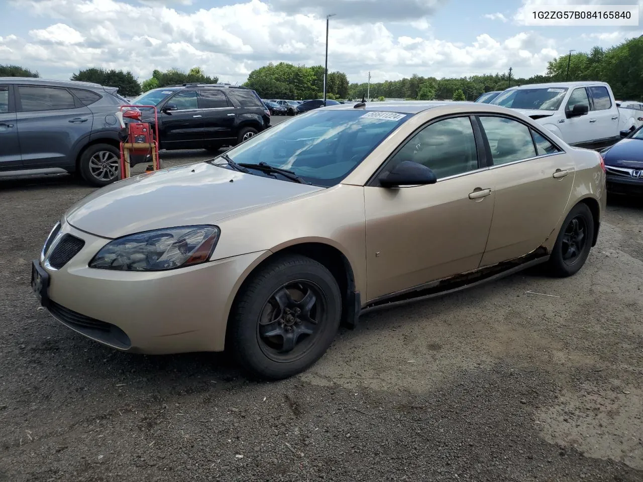 2008 Pontiac G6 Base VIN: 1G2ZG57B084165840 Lot: 56641224