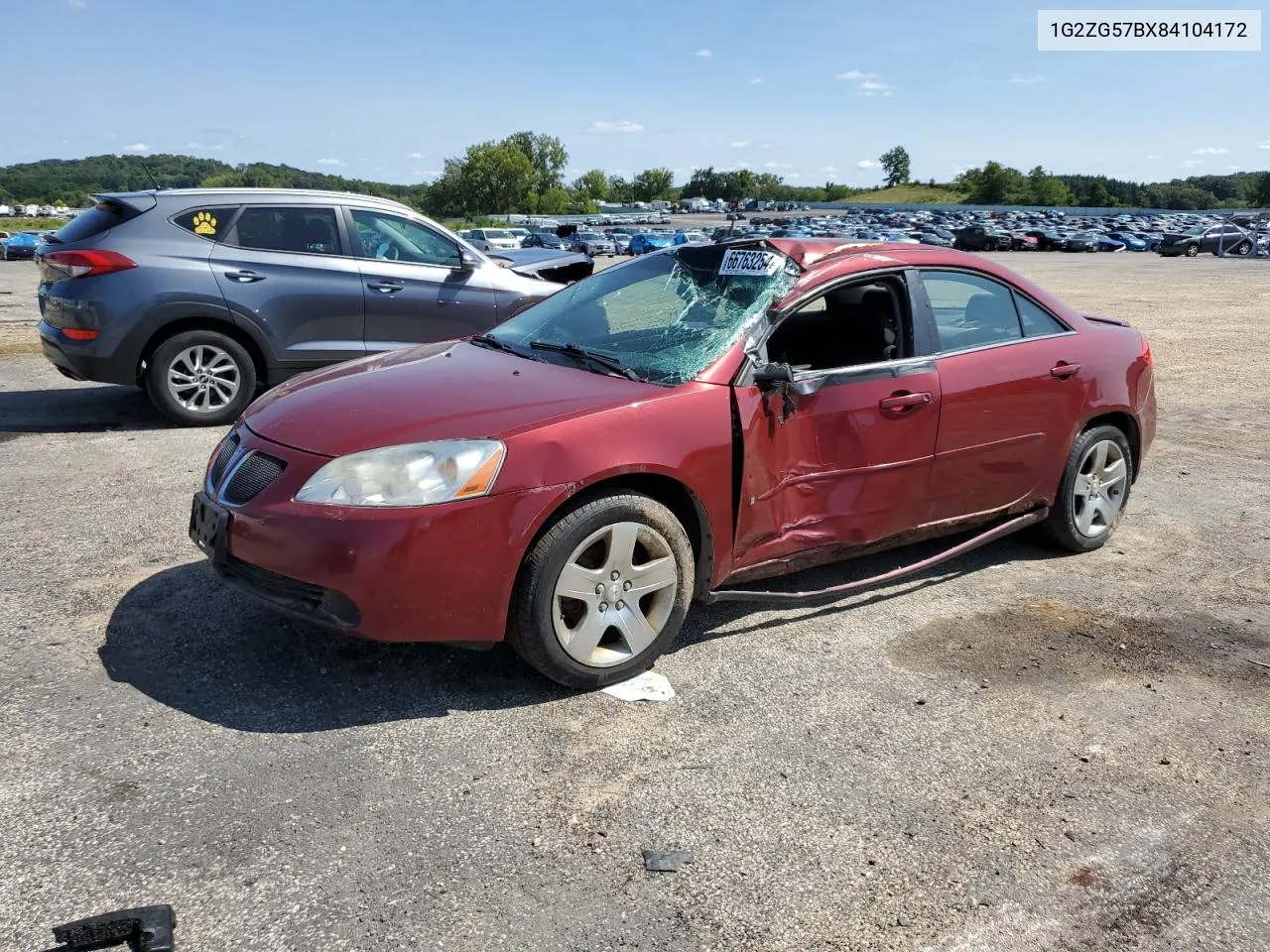 2008 Pontiac G6 Base VIN: 1G2ZG57BX84104172 Lot: 66763254