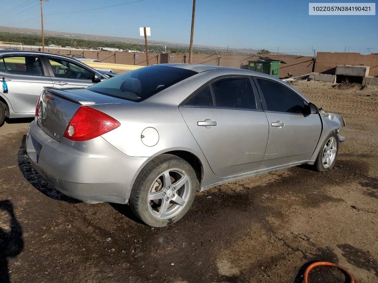 2008 Pontiac G6 Base VIN: 1G2ZG57N384190421 Lot: 68835404