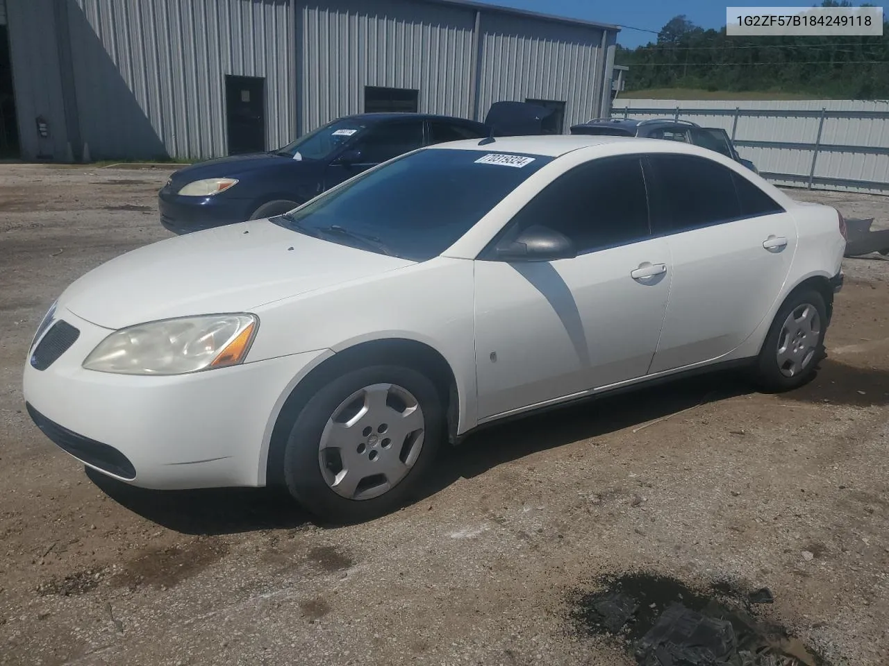 2008 Pontiac G6 Value Leader VIN: 1G2ZF57B184249118 Lot: 70319324