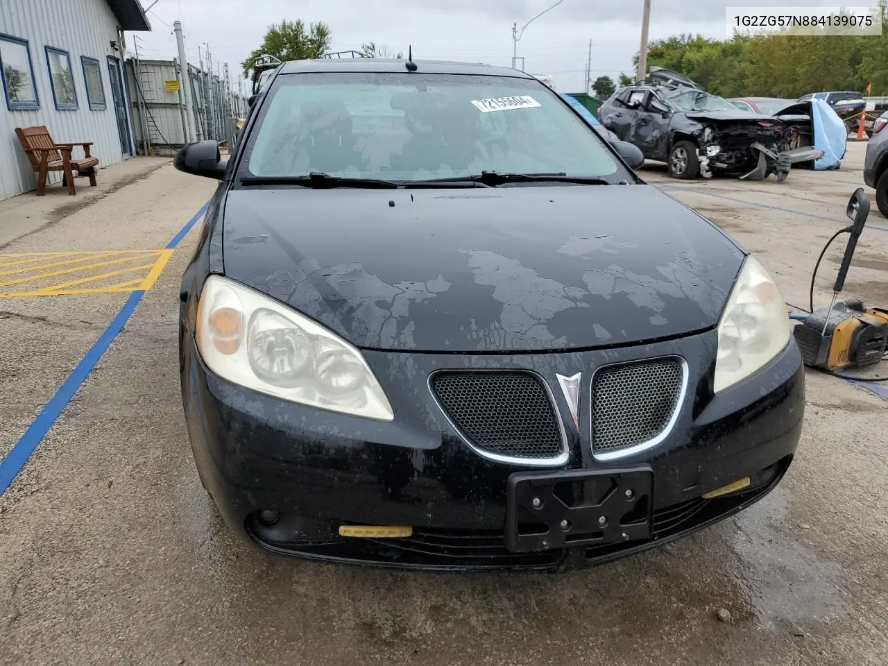 2008 Pontiac G6 Base VIN: 1G2ZG57N884139075 Lot: 72155604