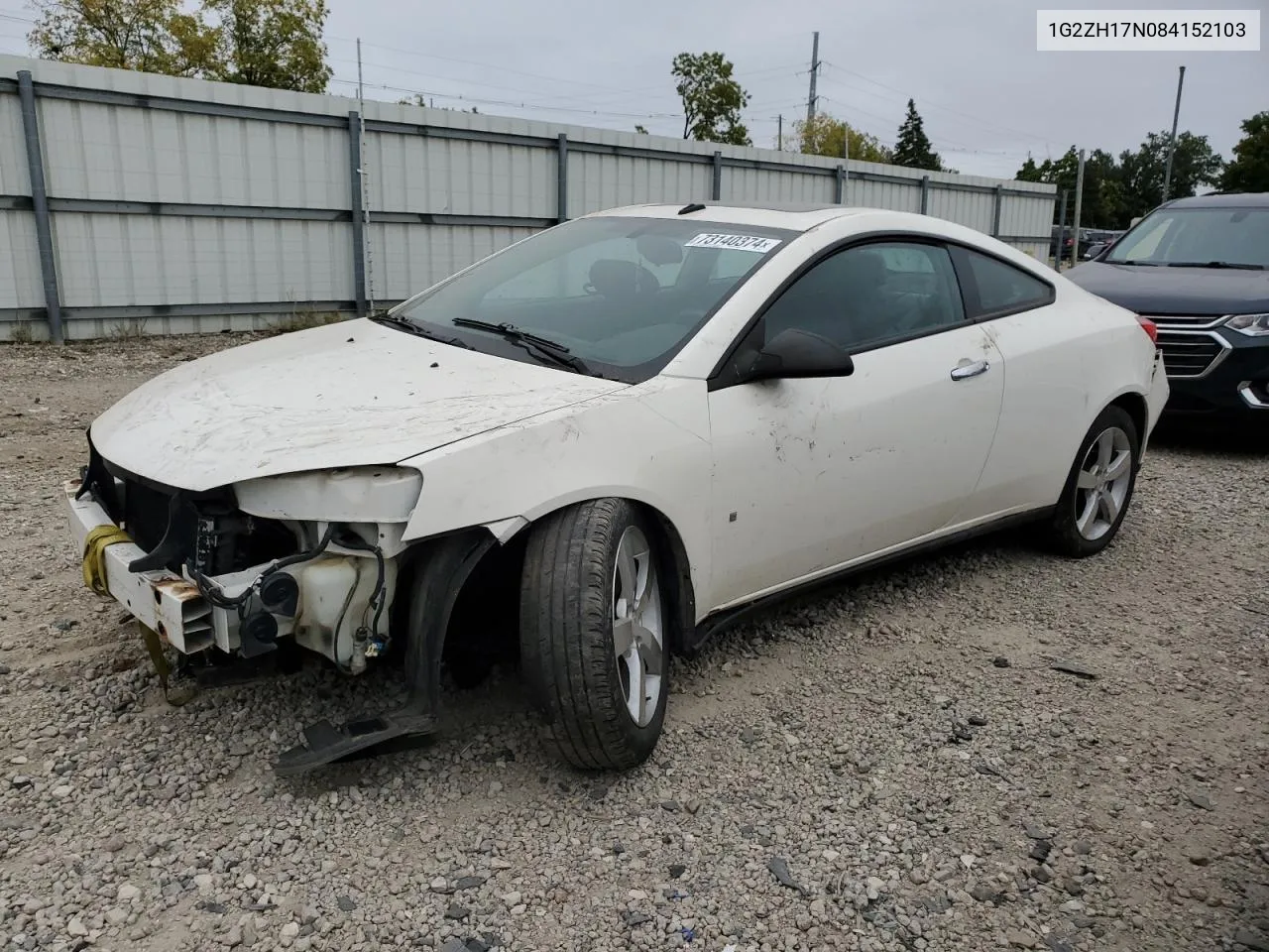 2008 Pontiac G6 Gt VIN: 1G2ZH17N084152103 Lot: 73140374