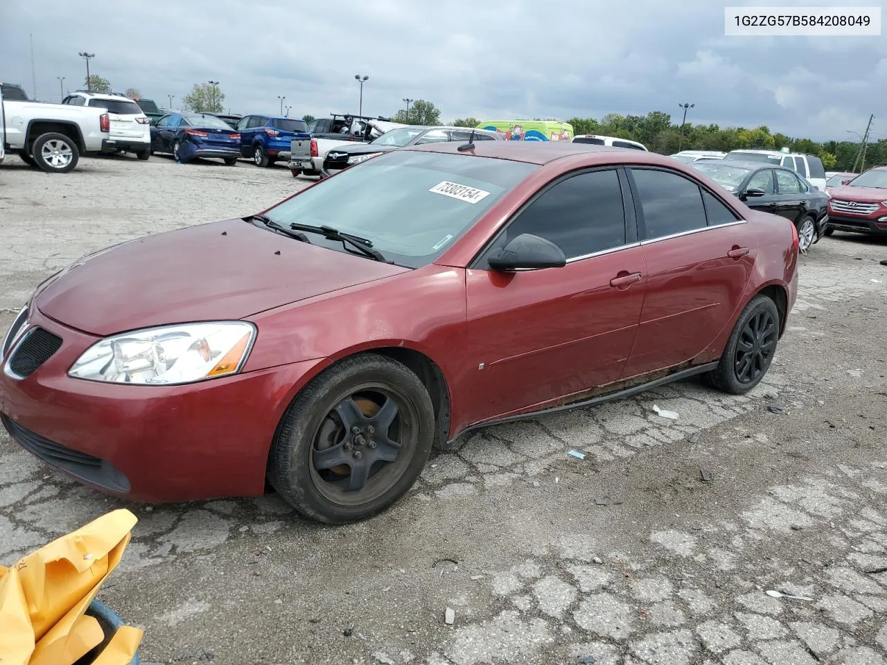 2008 Pontiac G6 Base VIN: 1G2ZG57B584208049 Lot: 73303154