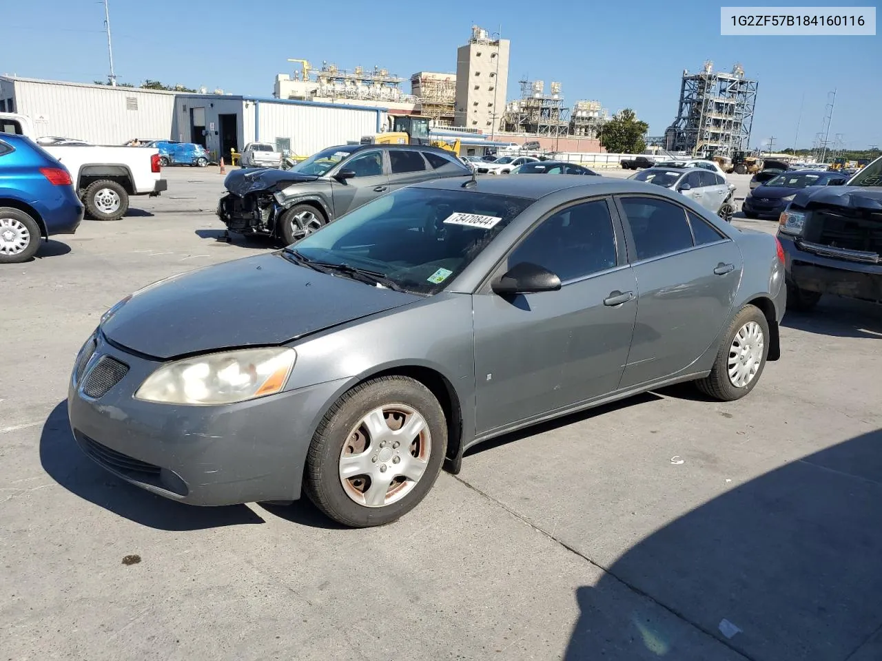 2008 Pontiac G6 Value Leader VIN: 1G2ZF57B184160116 Lot: 73470844