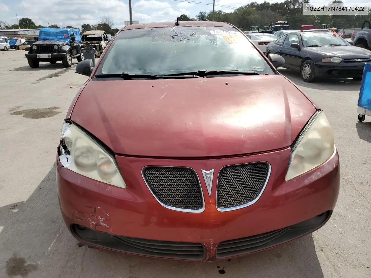 2008 Pontiac G6 Gt VIN: 1G2ZH17N784170422 Lot: 74077374