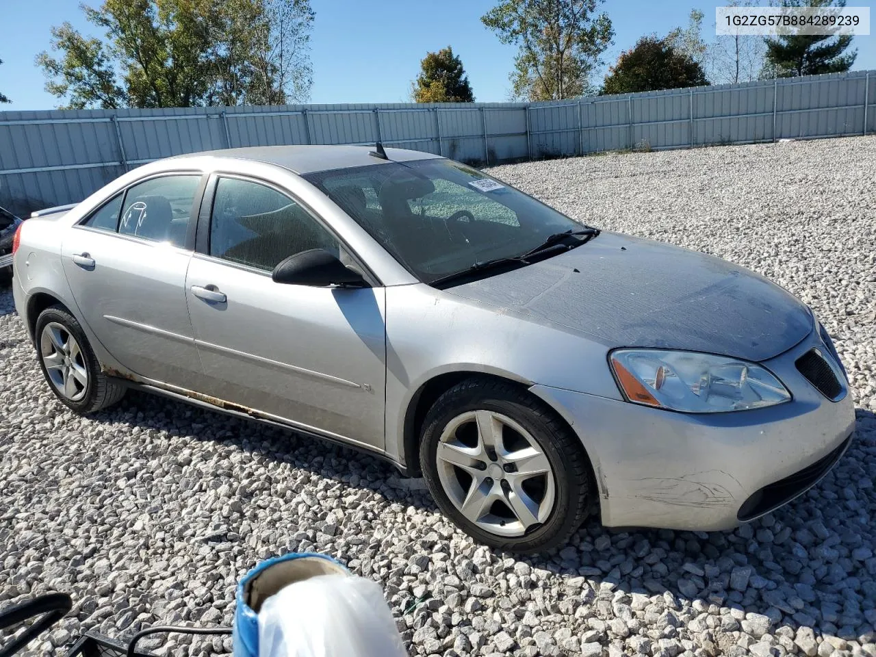 2008 Pontiac G6 Base VIN: 1G2ZG57B884289239 Lot: 74650454