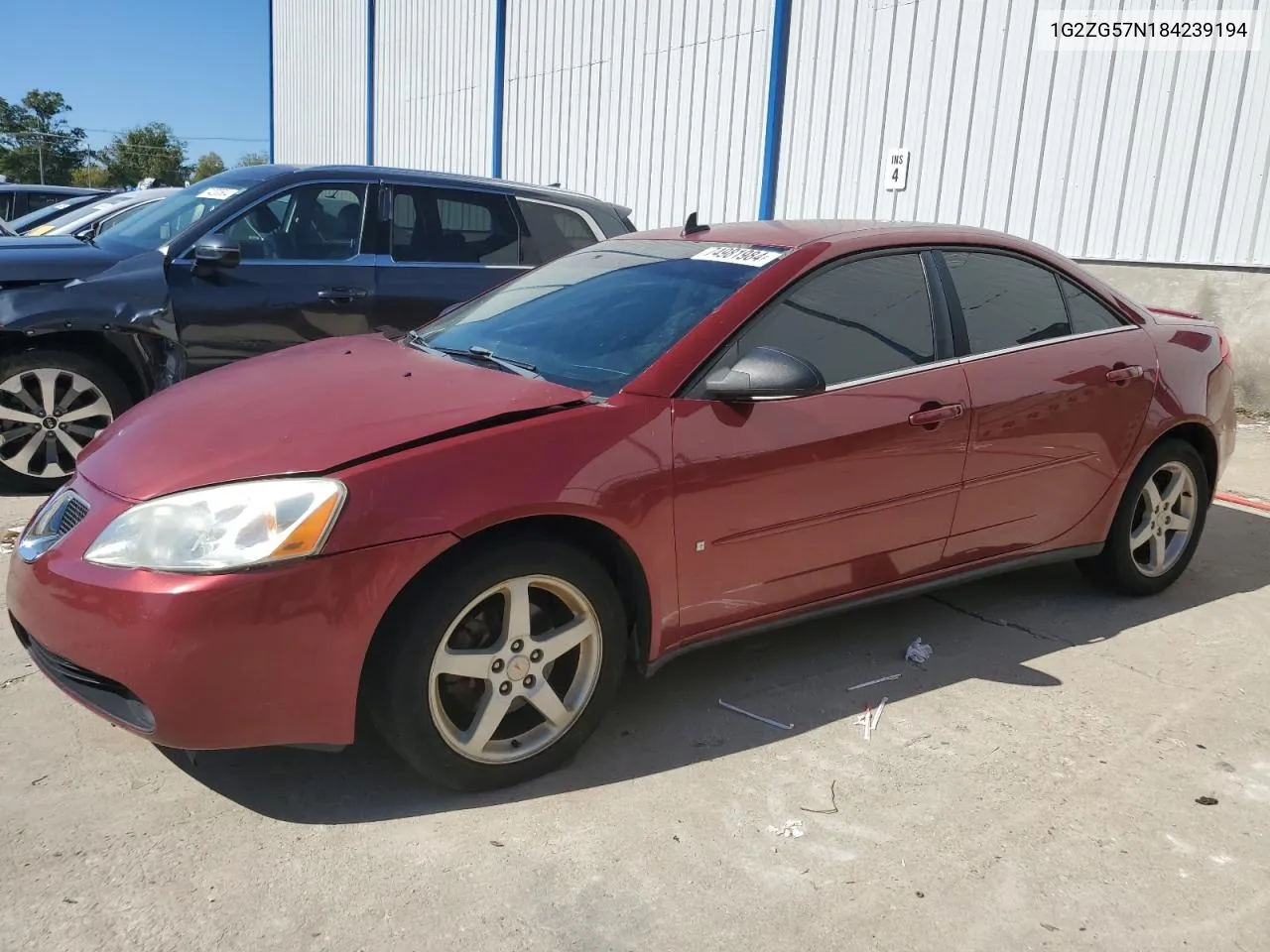 2008 Pontiac G6 Base VIN: 1G2ZG57N184239194 Lot: 74981984