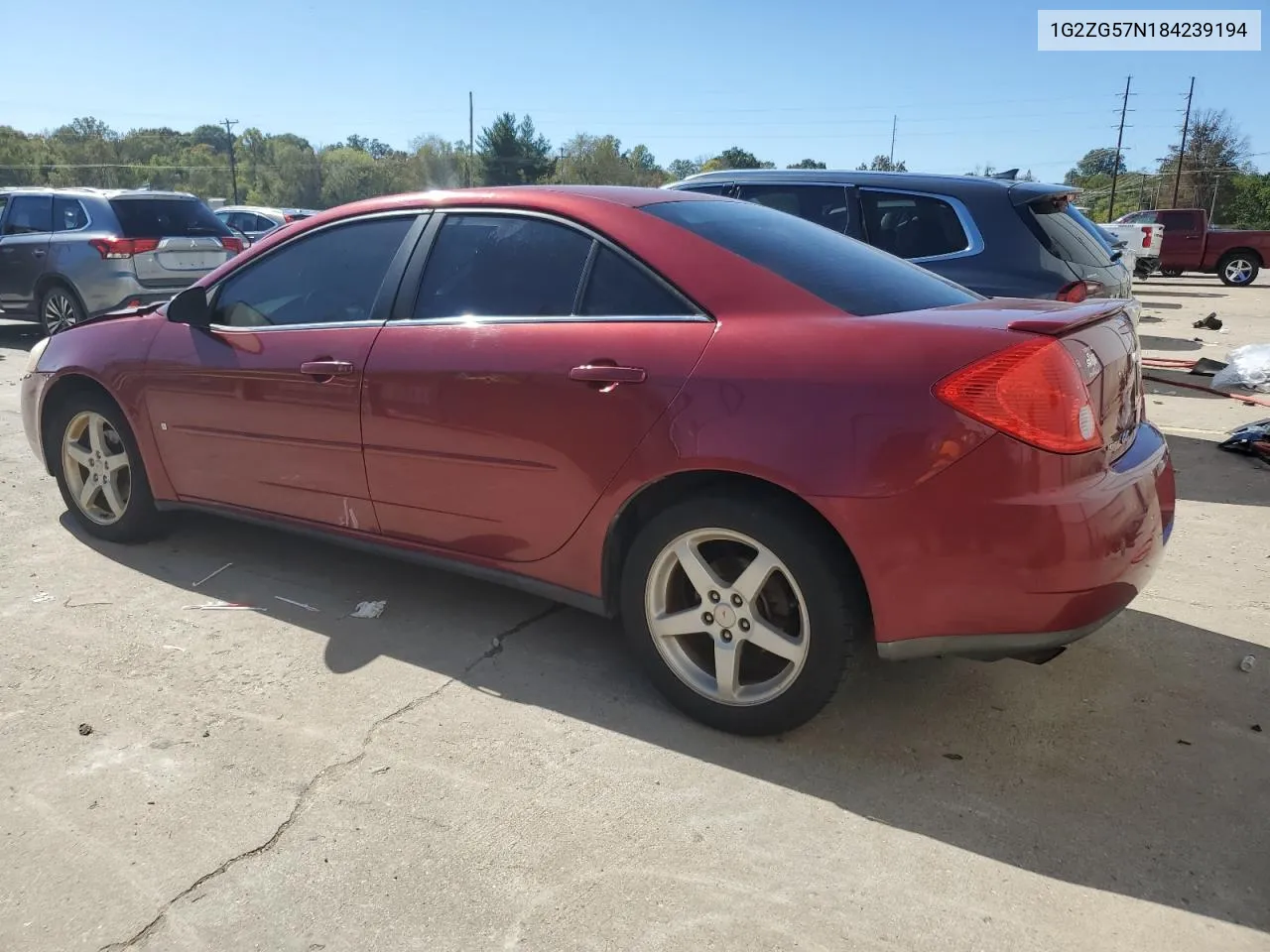 2008 Pontiac G6 Base VIN: 1G2ZG57N184239194 Lot: 74981984