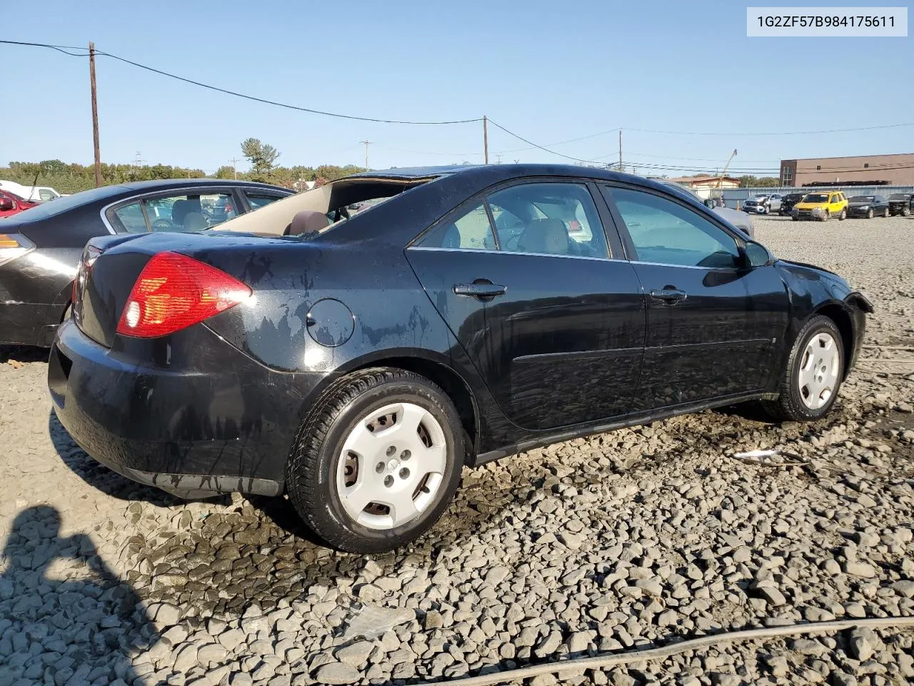 2008 Pontiac G6 Value Leader VIN: 1G2ZF57B984175611 Lot: 75177864