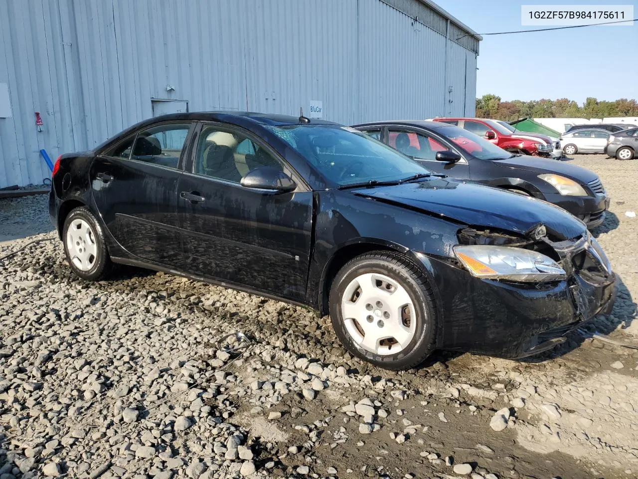 2008 Pontiac G6 Value Leader VIN: 1G2ZF57B984175611 Lot: 75177864