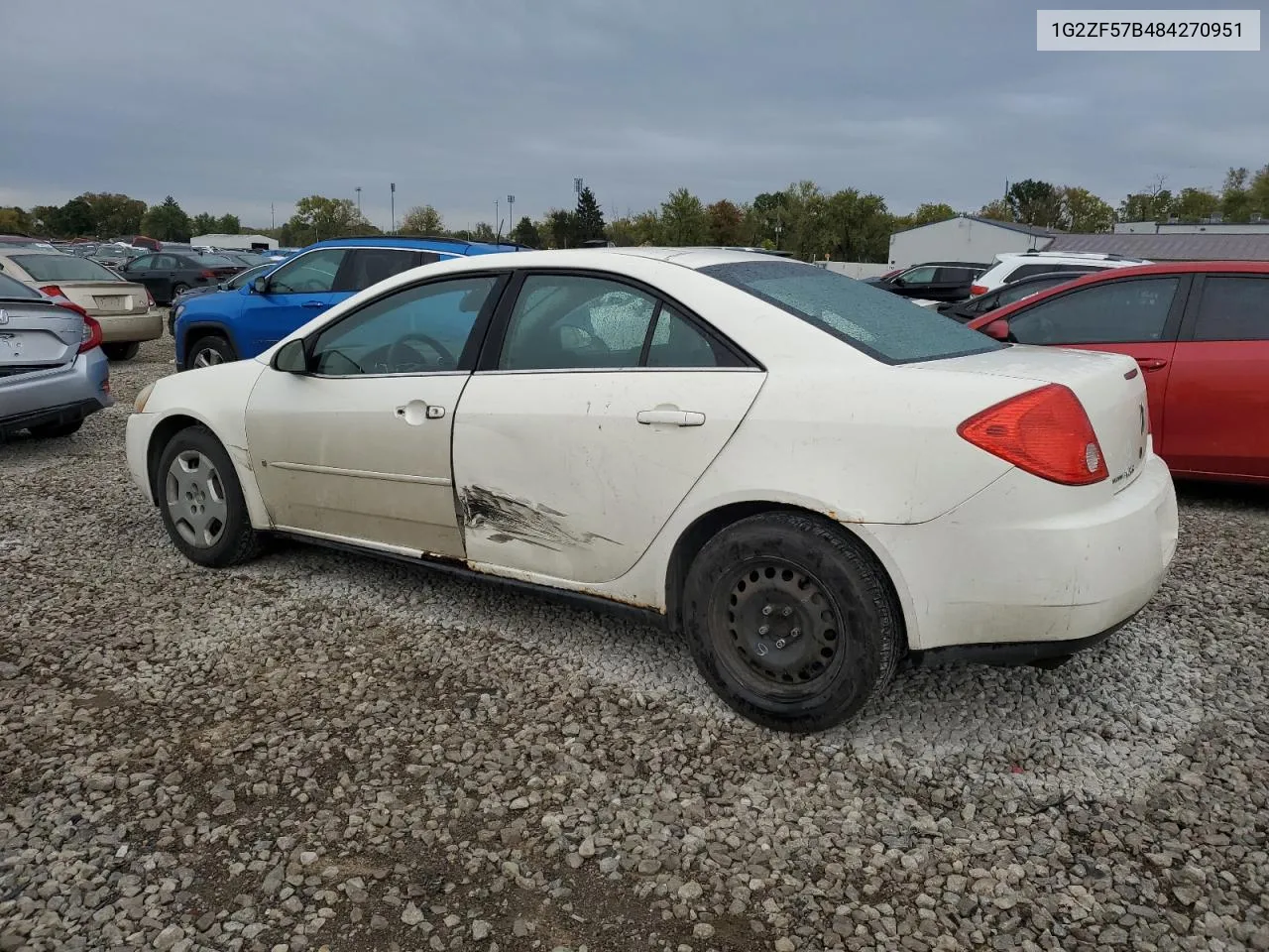 2008 Pontiac G6 Value Leader VIN: 1G2ZF57B484270951 Lot: 76122534