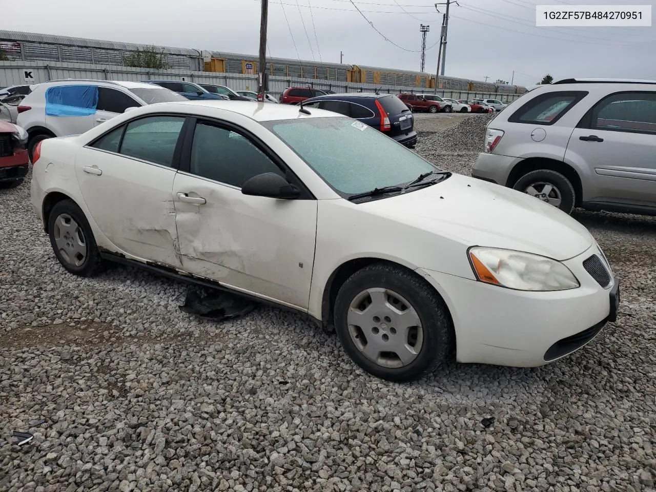 2008 Pontiac G6 Value Leader VIN: 1G2ZF57B484270951 Lot: 76122534