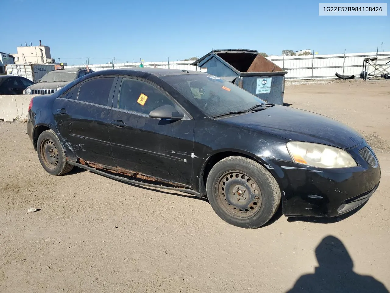 2008 Pontiac G6 Value Leader VIN: 1G2ZF57B984108426 Lot: 77564994