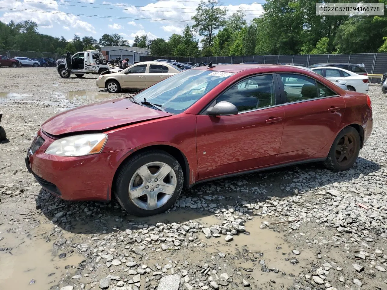 2009 Pontiac G6 VIN: 1G2ZG57B294166778 Lot: 56977624