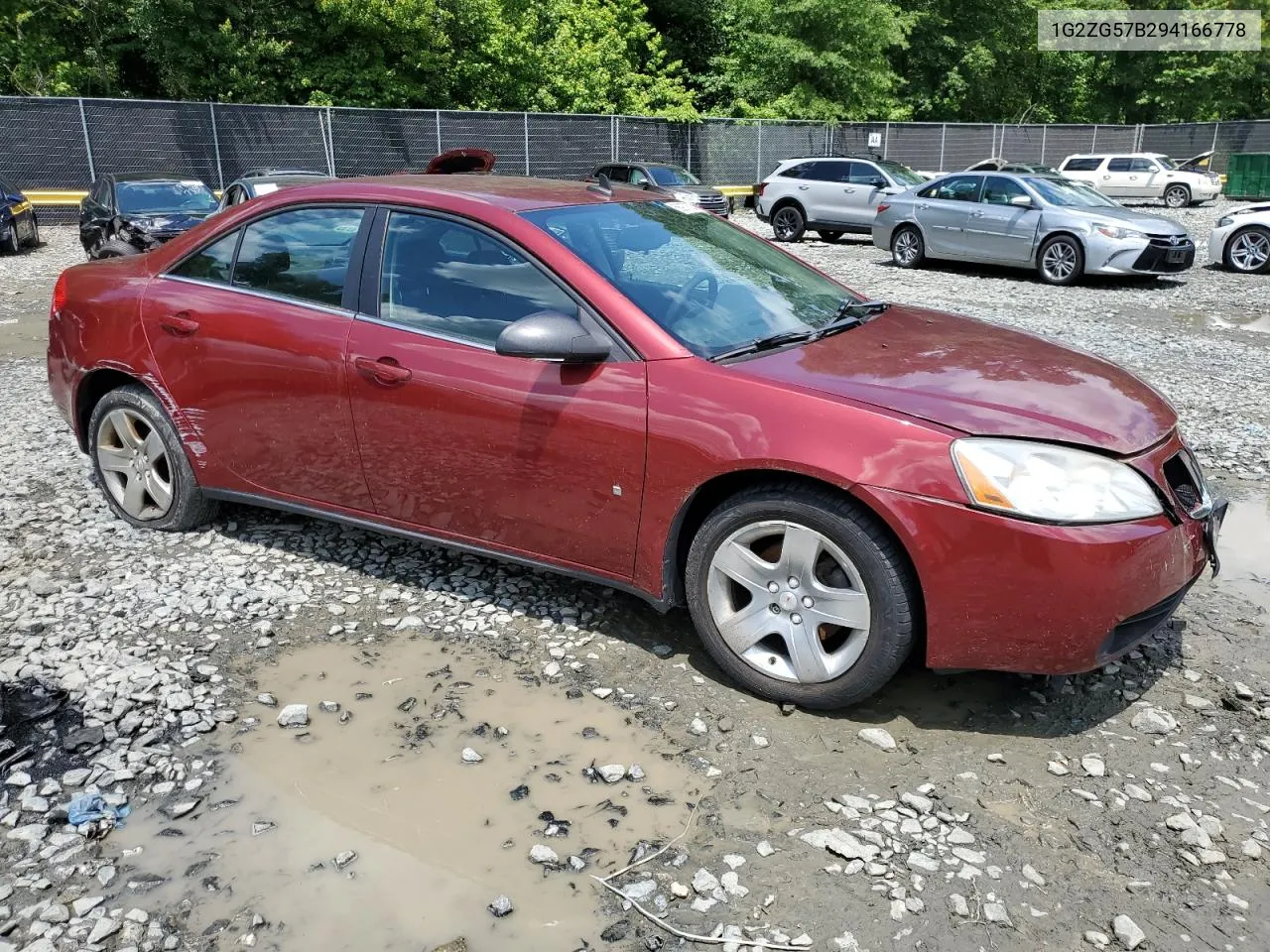 2009 Pontiac G6 VIN: 1G2ZG57B294166778 Lot: 56977624