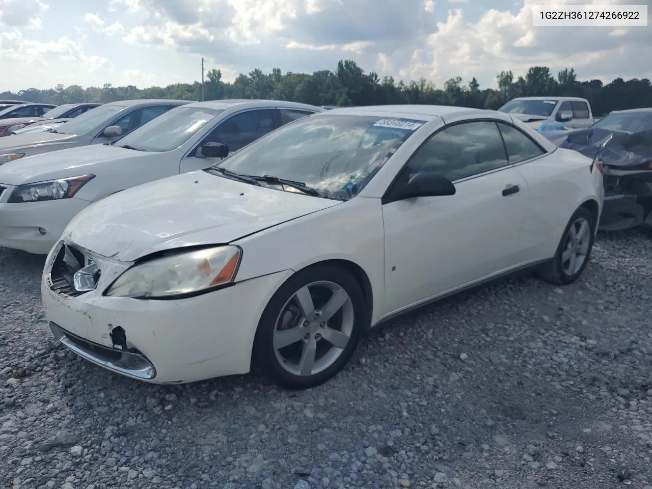 2007 Pontiac G6 Gt VIN: 1G2ZH361274266922 Lot: 58348014