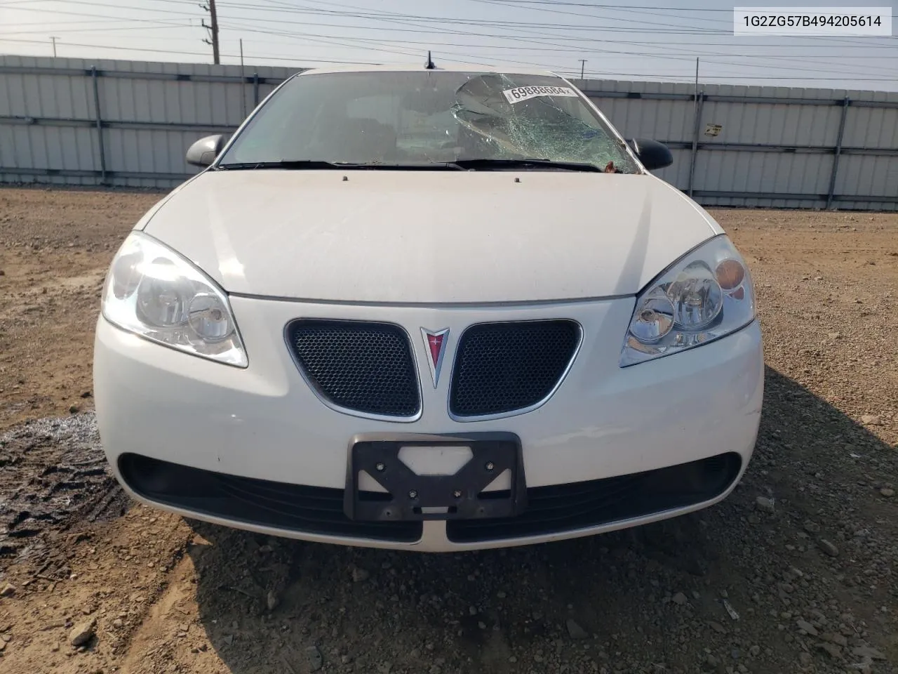 2009 Pontiac G6 VIN: 1G2ZG57B494205614 Lot: 69888684