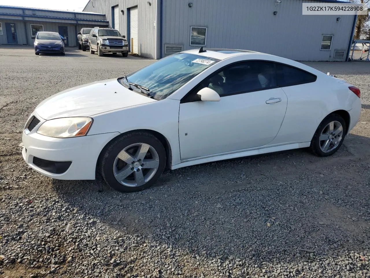 2009 Pontiac G6 Gt VIN: 1G2ZK17K594228908 Lot: 72798274