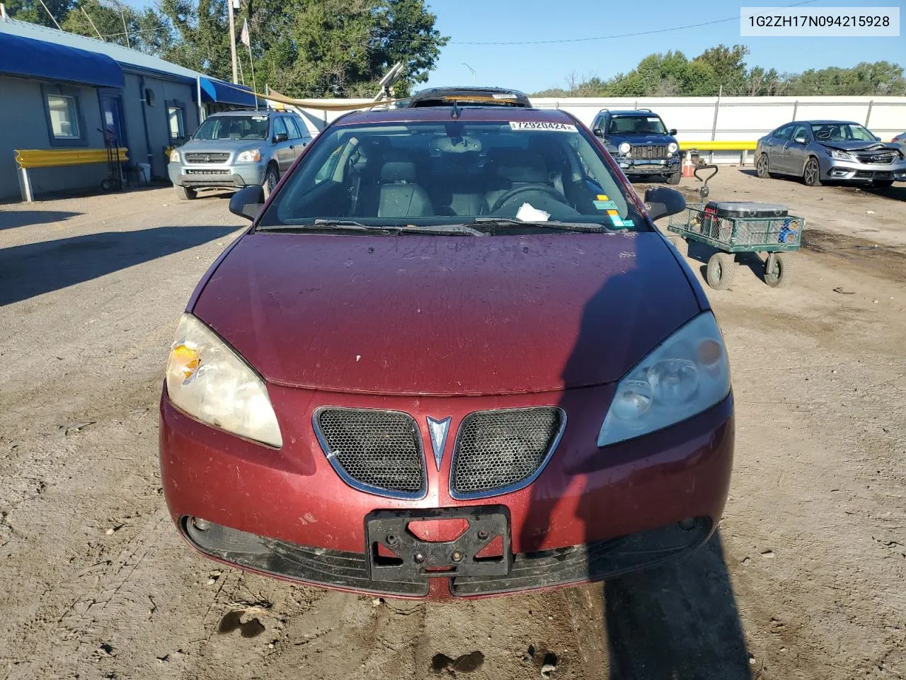 2009 Pontiac G6 Gt VIN: 1G2ZH17N094215928 Lot: 72920424