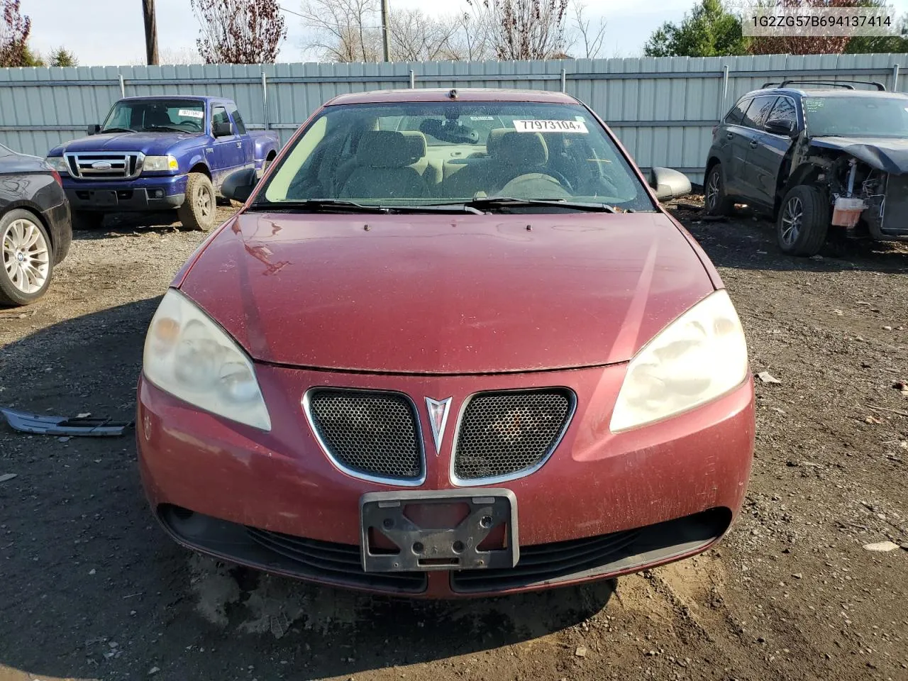 2009 Pontiac G6 VIN: 1G2ZG57B694137414 Lot: 77973104