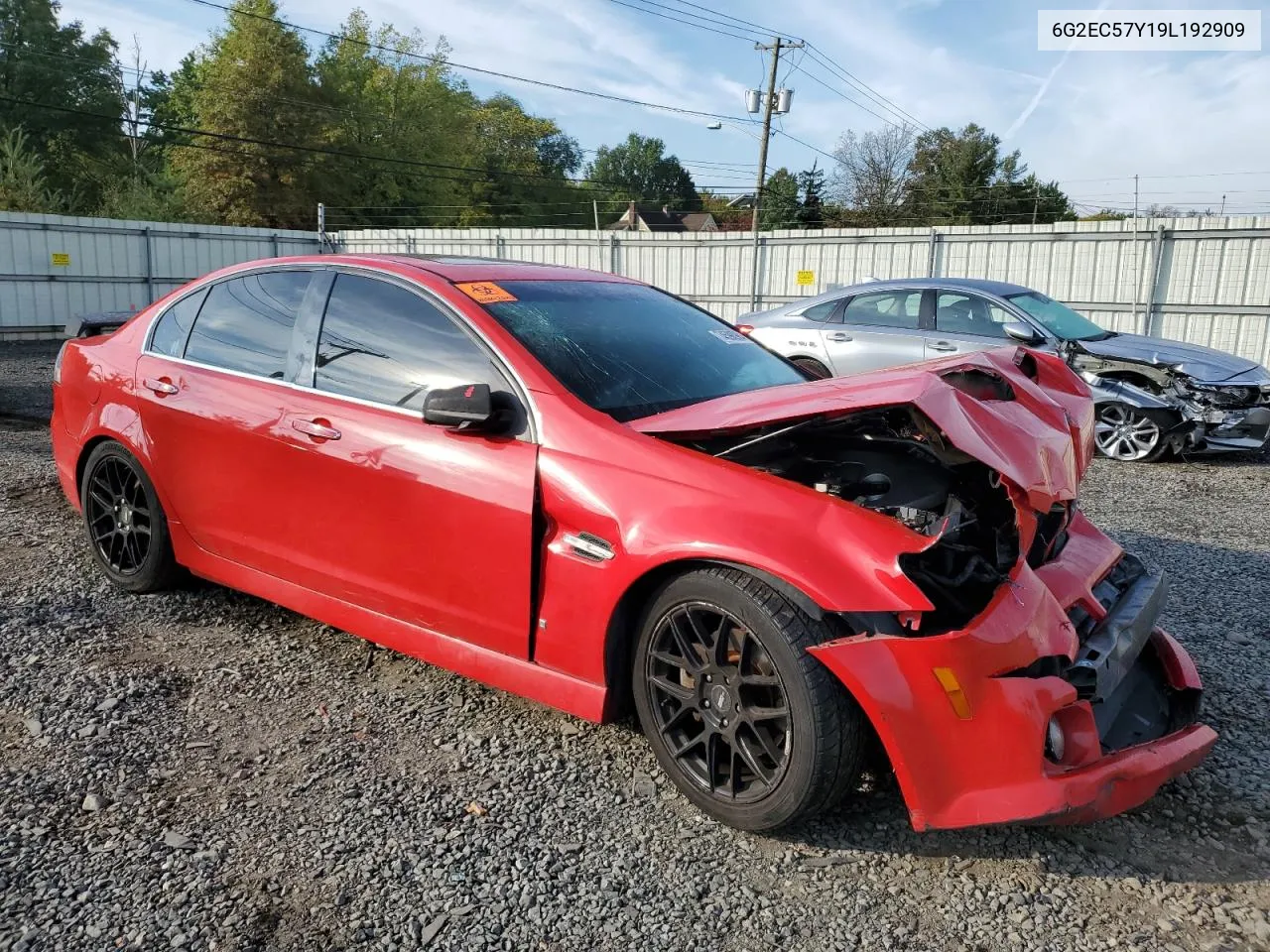 2009 Pontiac G8 Gt VIN: 6G2EC57Y19L192909 Lot: 74598984