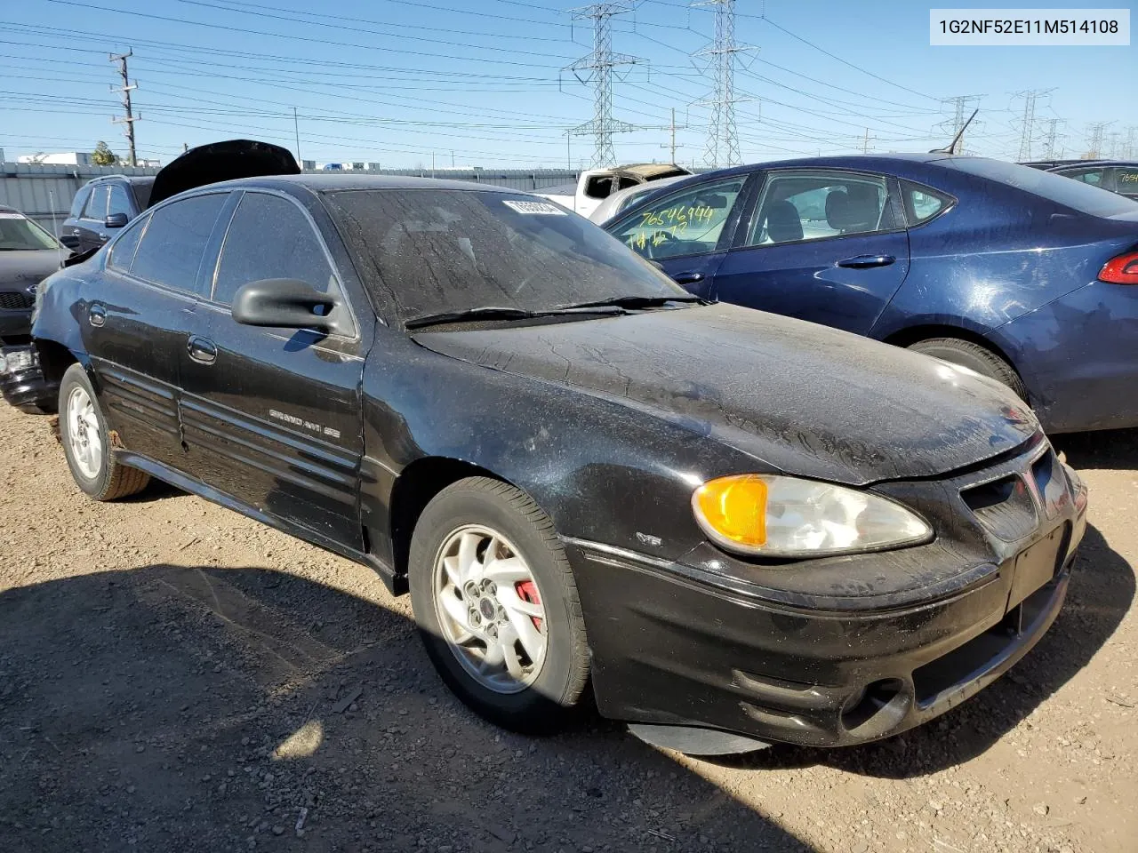 2001 Pontiac Grand Am Se1 VIN: 1G2NF52E11M514108 Lot: 76550234