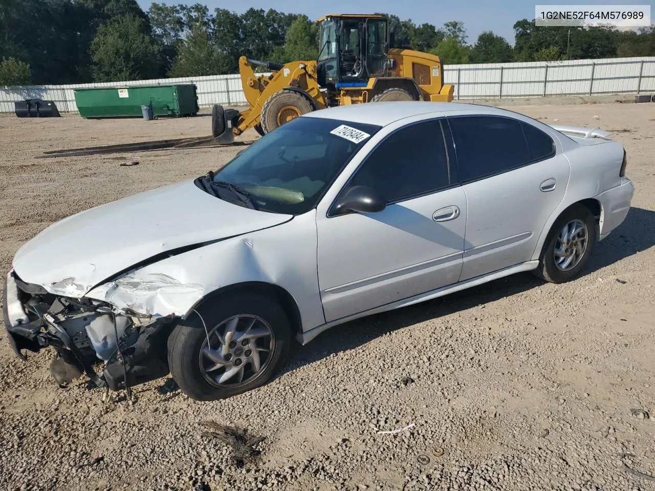 2004 Pontiac Grand Am Se VIN: 1G2NE52F64M576989 Lot: 72426484