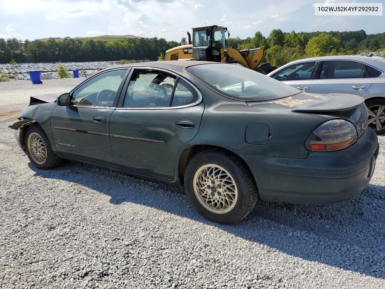 2000 Pontiac Grand Prix Se VIN: 1G2WJ52K4YF292932 Lot: 69495624