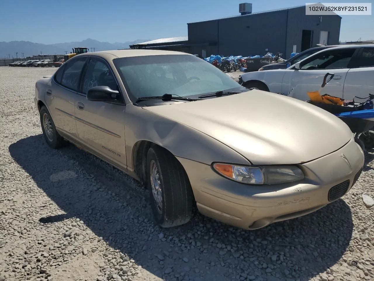 1G2WJ52K8YF231521 2000 Pontiac Grand Prix Se