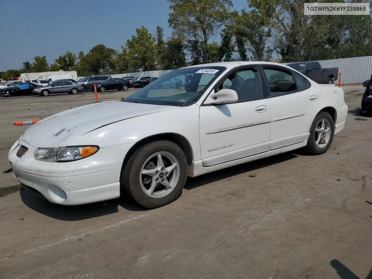 2000 Pontiac Grand Prix Gt VIN: 1G2WP52K6YF238868 Lot: 71254814