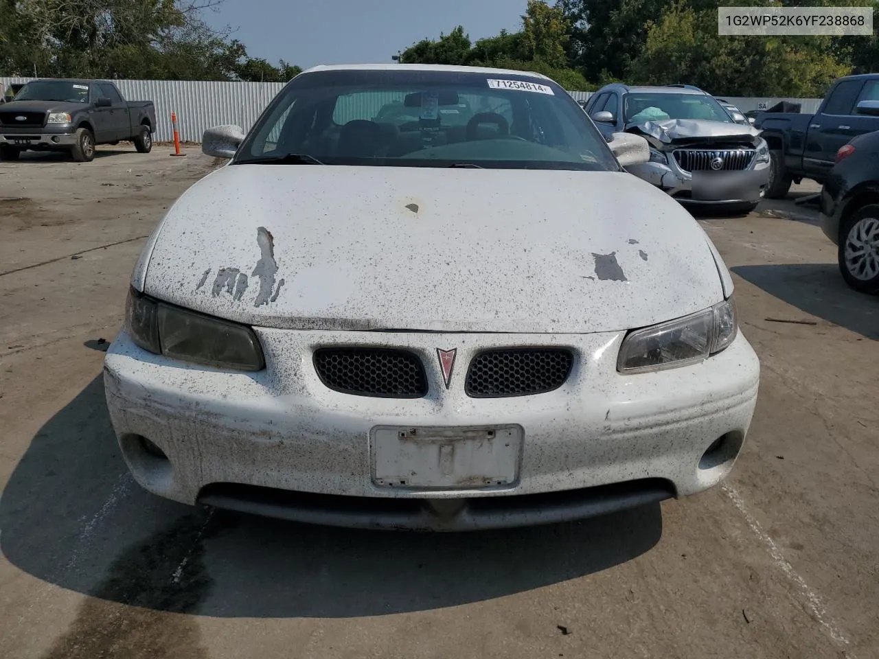 2000 Pontiac Grand Prix Gt VIN: 1G2WP52K6YF238868 Lot: 71254814