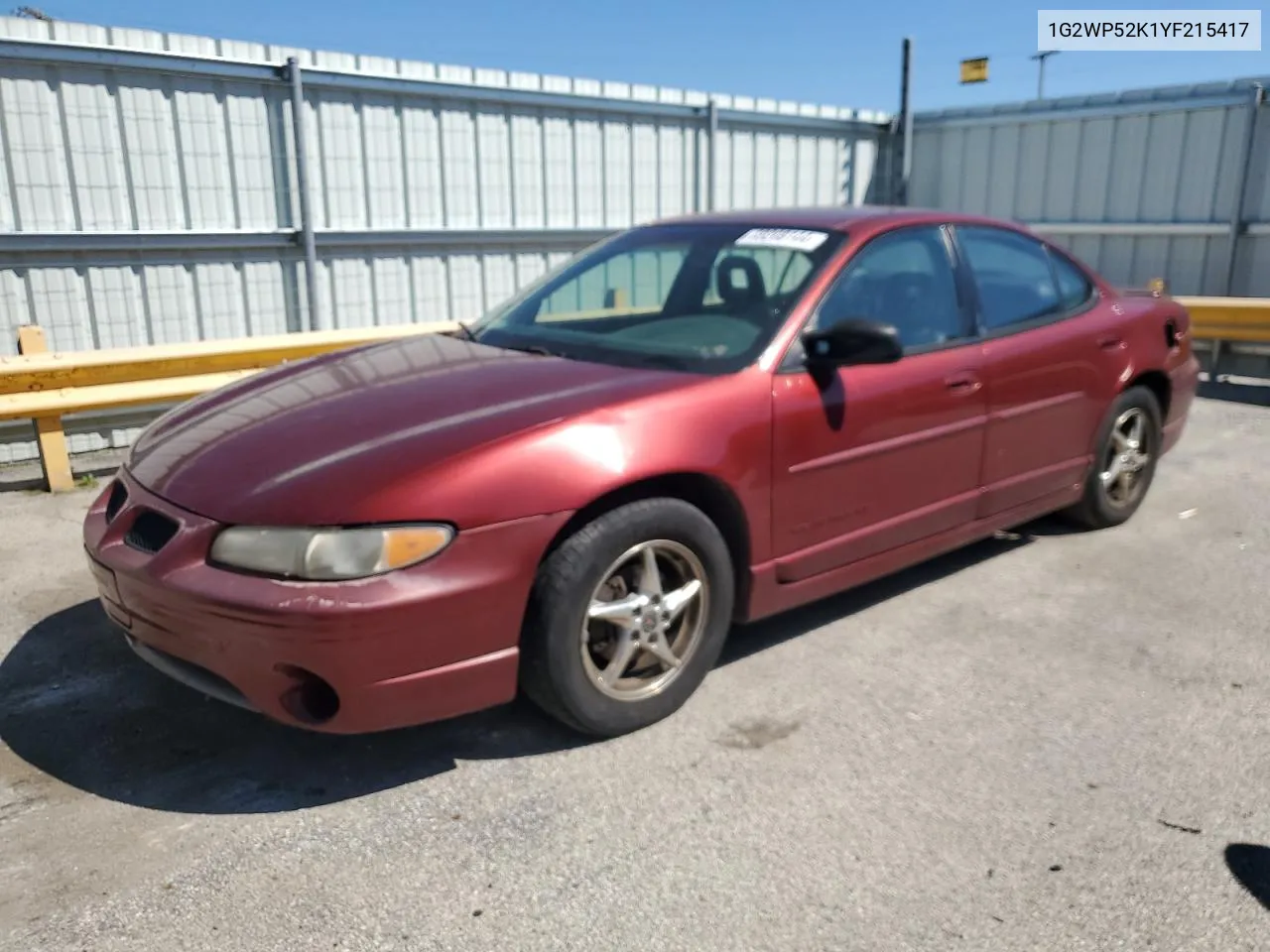 2000 Pontiac Grand Prix Gt VIN: 1G2WP52K1YF215417 Lot: 73232884