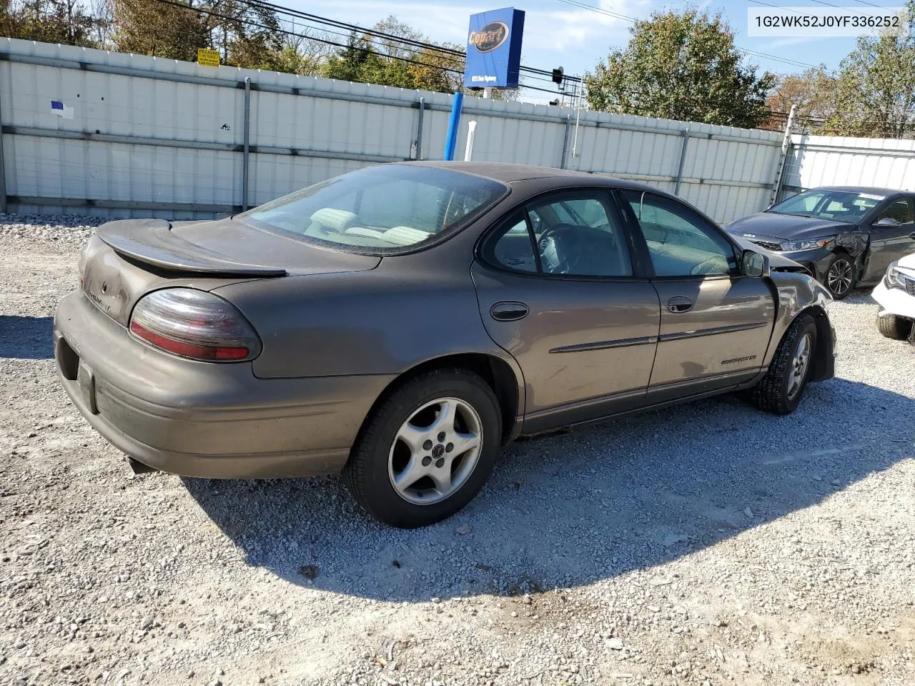 2000 Pontiac Grand Prix Se1 VIN: 1G2WK52J0YF336252 Lot: 77181184