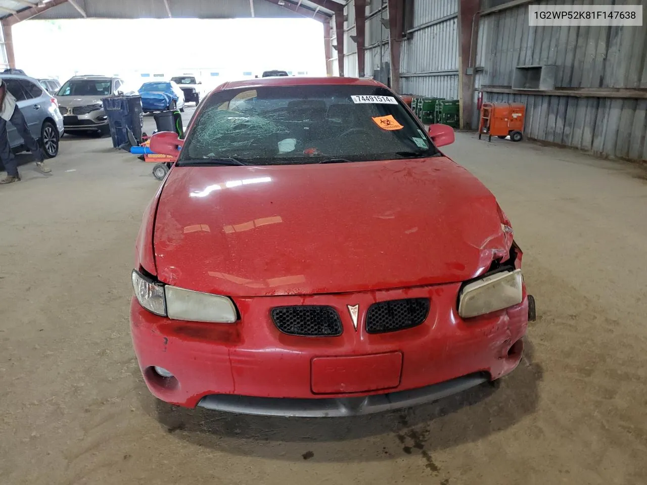 2001 Pontiac Grand Prix Gt VIN: 1G2WP52K81F147638 Lot: 74491514