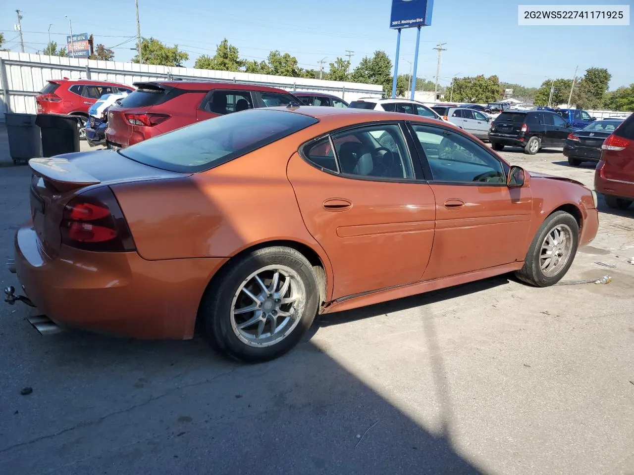 2004 Pontiac Grand Prix Gt2 VIN: 2G2WS522741171925 Lot: 70559434